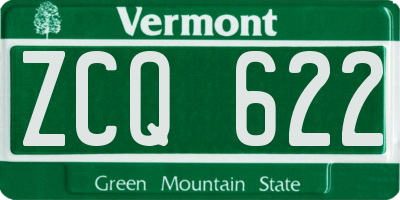 VT license plate ZCQ622
