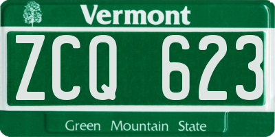 VT license plate ZCQ623