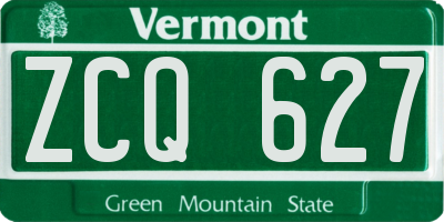 VT license plate ZCQ627