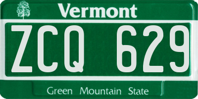 VT license plate ZCQ629