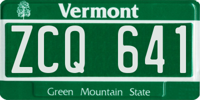 VT license plate ZCQ641