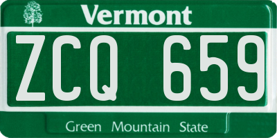 VT license plate ZCQ659