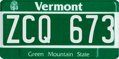 VT license plate ZCQ673