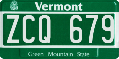 VT license plate ZCQ679