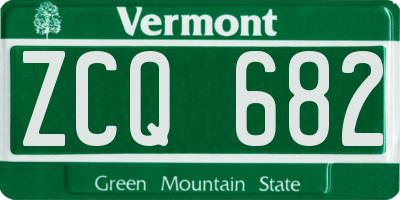 VT license plate ZCQ682