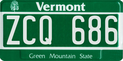 VT license plate ZCQ686
