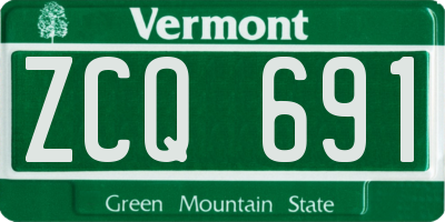 VT license plate ZCQ691