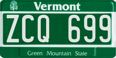 VT license plate ZCQ699