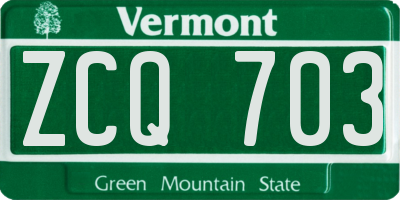 VT license plate ZCQ703