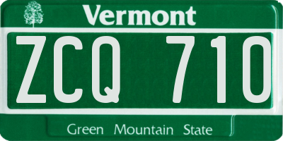 VT license plate ZCQ710