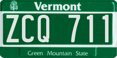 VT license plate ZCQ711