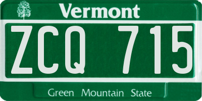 VT license plate ZCQ715