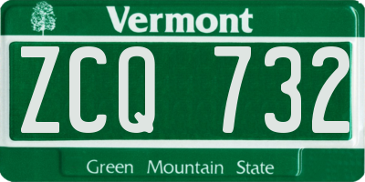 VT license plate ZCQ732