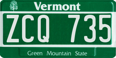 VT license plate ZCQ735