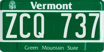 VT license plate ZCQ737