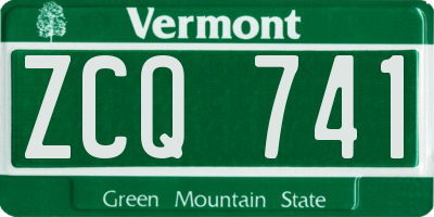 VT license plate ZCQ741