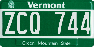 VT license plate ZCQ744