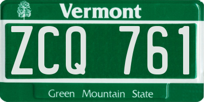 VT license plate ZCQ761