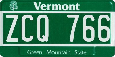 VT license plate ZCQ766