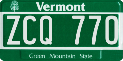 VT license plate ZCQ770