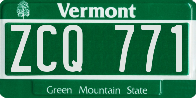 VT license plate ZCQ771