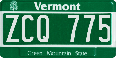 VT license plate ZCQ775
