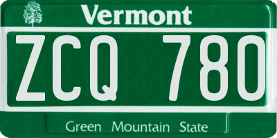 VT license plate ZCQ780