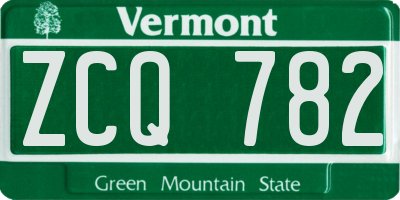 VT license plate ZCQ782