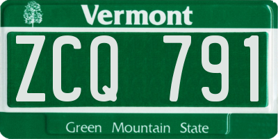 VT license plate ZCQ791
