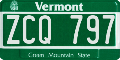 VT license plate ZCQ797