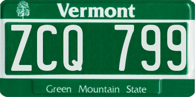 VT license plate ZCQ799