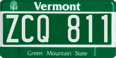 VT license plate ZCQ811