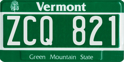 VT license plate ZCQ821