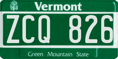 VT license plate ZCQ826
