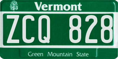 VT license plate ZCQ828