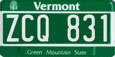 VT license plate ZCQ831