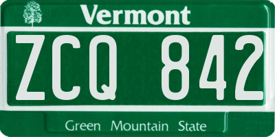 VT license plate ZCQ842