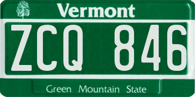 VT license plate ZCQ846