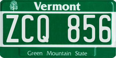 VT license plate ZCQ856