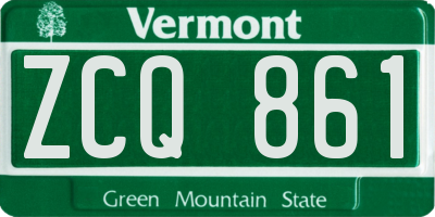 VT license plate ZCQ861