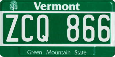 VT license plate ZCQ866
