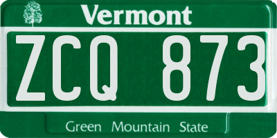 VT license plate ZCQ873