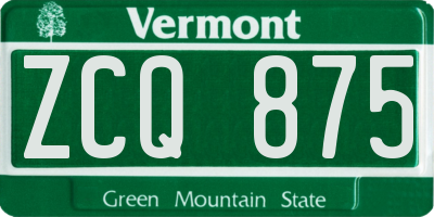 VT license plate ZCQ875