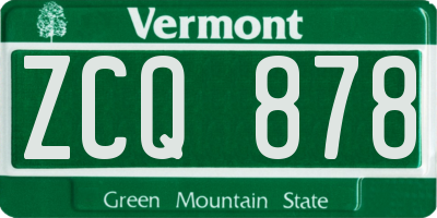 VT license plate ZCQ878