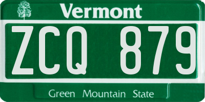 VT license plate ZCQ879