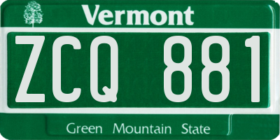 VT license plate ZCQ881