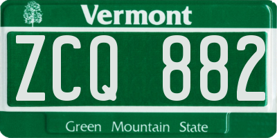 VT license plate ZCQ882