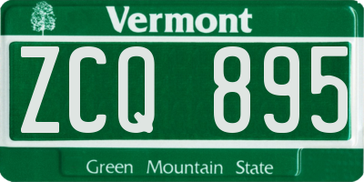 VT license plate ZCQ895