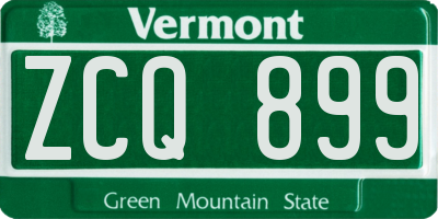 VT license plate ZCQ899