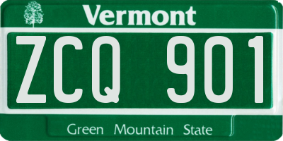 VT license plate ZCQ901